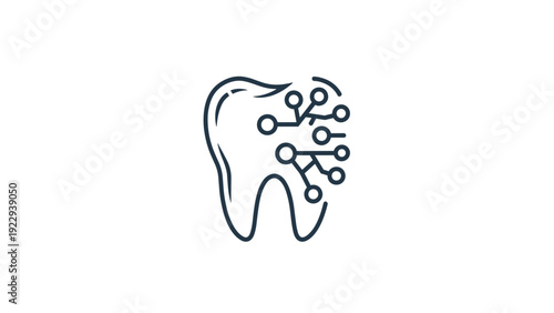 Digital Dentistry Technology Icon - Smart Tooth and AI Concept