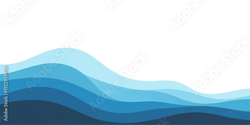 Abstract flowing waves of blue and cyan colors creating a serene and modern fluid background for design