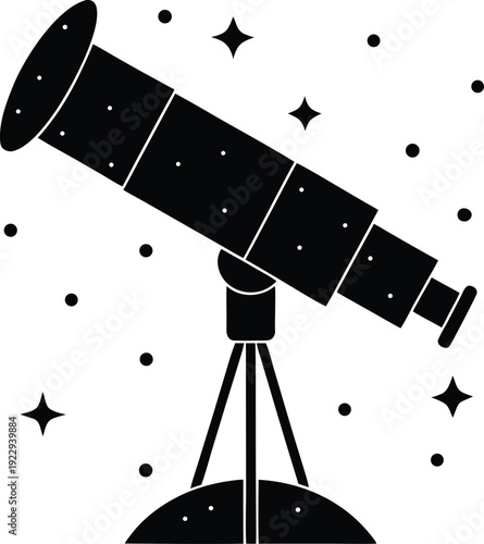 Hubble Telescope silhouette vector art Illustration