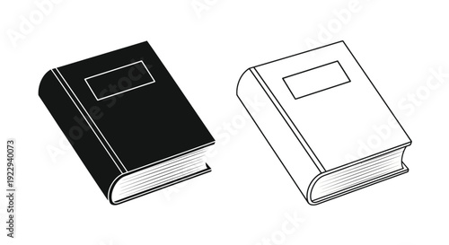 Two books depicted in contrasting black and white styles side by side