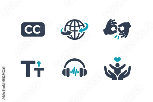 Text scalable globe translation icon size no letters simple subtitles generation image