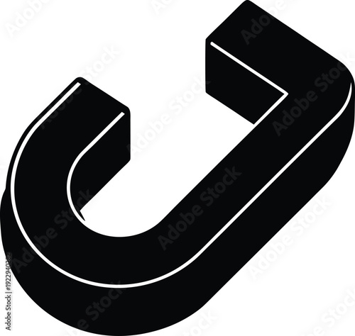 Magnet Flat Icon Style Silhouette Vector Art Illustration