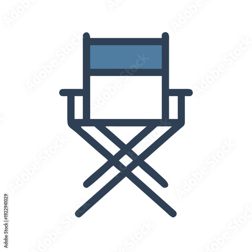 Stylized Director's Chair Illustration on Black Background
