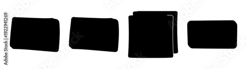 Four credit cards stacked payment method flat design vector illustration