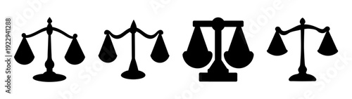 Justice scales balance equality law vector illustration flat design isolated
