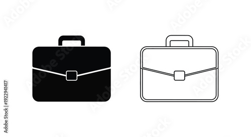 Two briefcase icons one filled one outlined side by side
