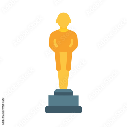 Golden trophy statuette with blocky design, iconic award for achievement and excellence