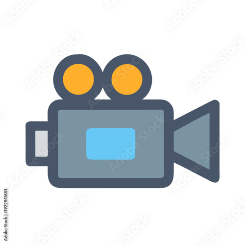 Vintage movie camera illustration on black background, classic filmmaking concept