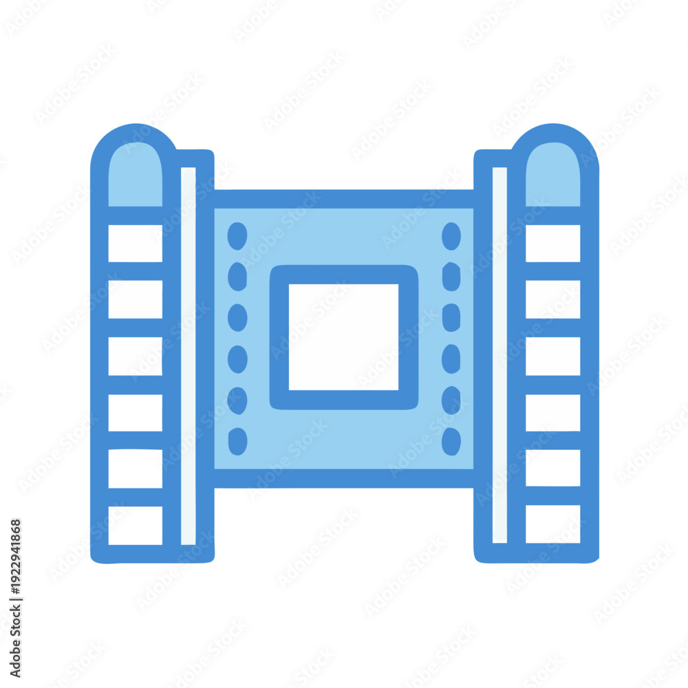 Obraz premium Film reel graphic design icon depicting movies and entertainment on a black background
