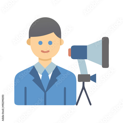 Person with telescope looking toward the future, seeking new opportunities and investments