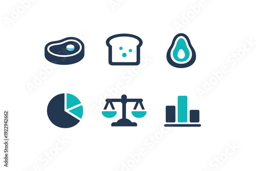 Carbs vector meal protein numbers bread image no icon generation slice simple