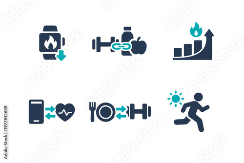 Simple fitness nutrition link scalable numbers no vector workout generation image icon