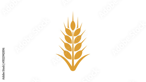 Golden Wheat Ear Logo Icon Design