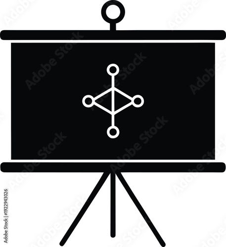 Science Project Board Flat Icon Style Silhouette Vector Art Illustration