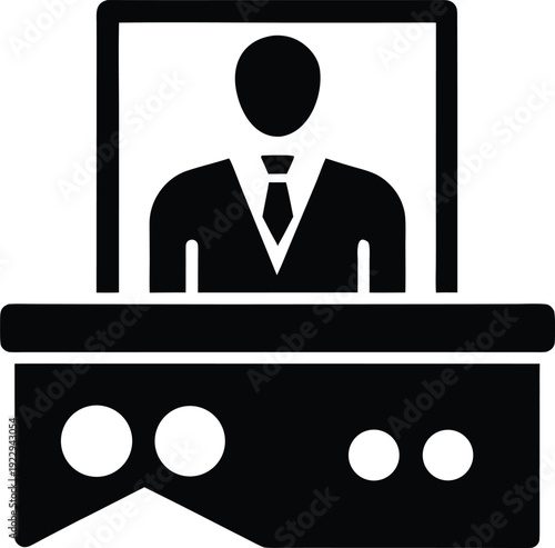 Slides And Cover Slips Flat Icon Style Silhouette Vector Art Illustration