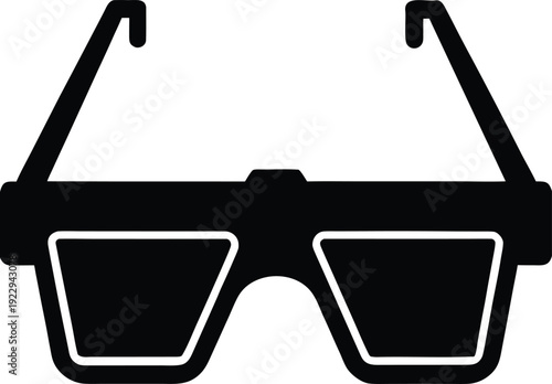 Smart Science Glasses Flat Icon Style Silhouette Vector Art Illustration
