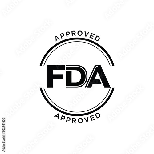 Vector illustration happy hour specials logo with food and drink text on a circular black emblem