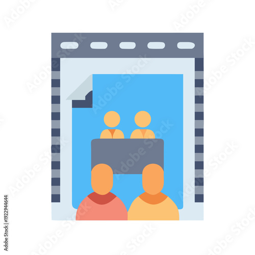 Abstract representation of a meeting or conference with audience in a document