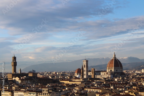 Slika na platnu Vintage panoramic view of Florence, Italy, at sunset