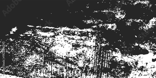 Grunge texture vector frame with border on black background creating distressed rough overlay in abstract vintage aged pattern with weathered worn scratched edge