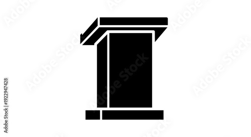 Black Podium Icon for Speeches and Presentations