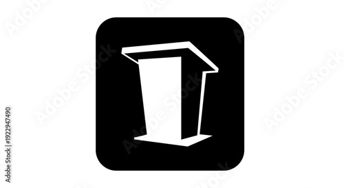 Black and White Podium Icon for Public Speaking and Presentations