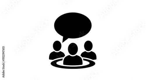 Group Conversation Icon With Speech Bubble