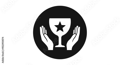 Hands Holding Star Trophy Award Icon
