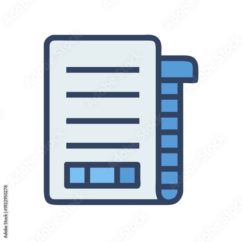 Stylized icon of an organized document or ledger with colored tab divider