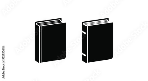 Two black books depicted in a simple minimalist illustration
