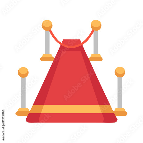 Red carpet and stanchions vector illustration for events and award ceremony designs