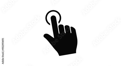 Black silhouette of a hand with an index finger pointing upwards