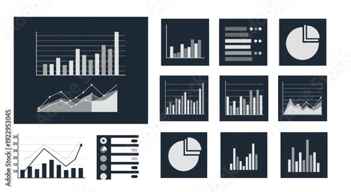 Collection of diverse financial charts and graphs for data analysis and business insights