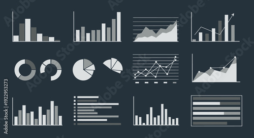 Collection of diverse financial charts and graphs for data analysis and business insights