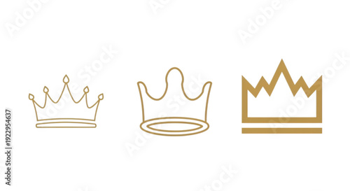 Three distinct crown designs showcasing varying styles and cultural influences. isolated on transparent background