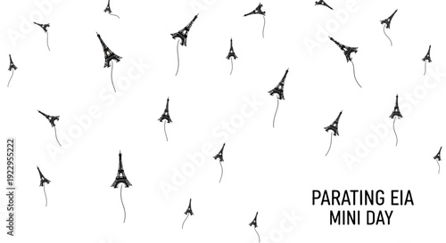 Eiffel Tower Balloons Pattern - Paris Travel