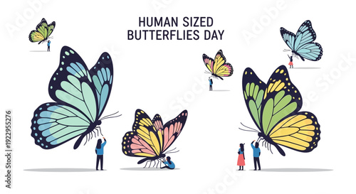 Human Sized Butterflies Day: Tiny People Marvel at Giant Insects