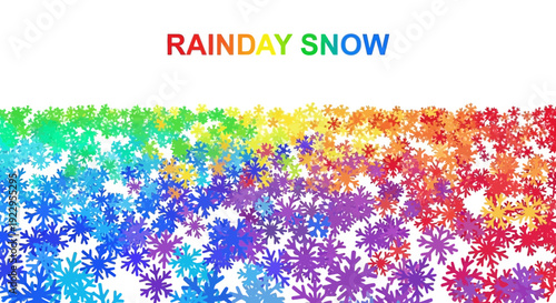 Rainbow Snowflakes - Colorful Winter Weather Background