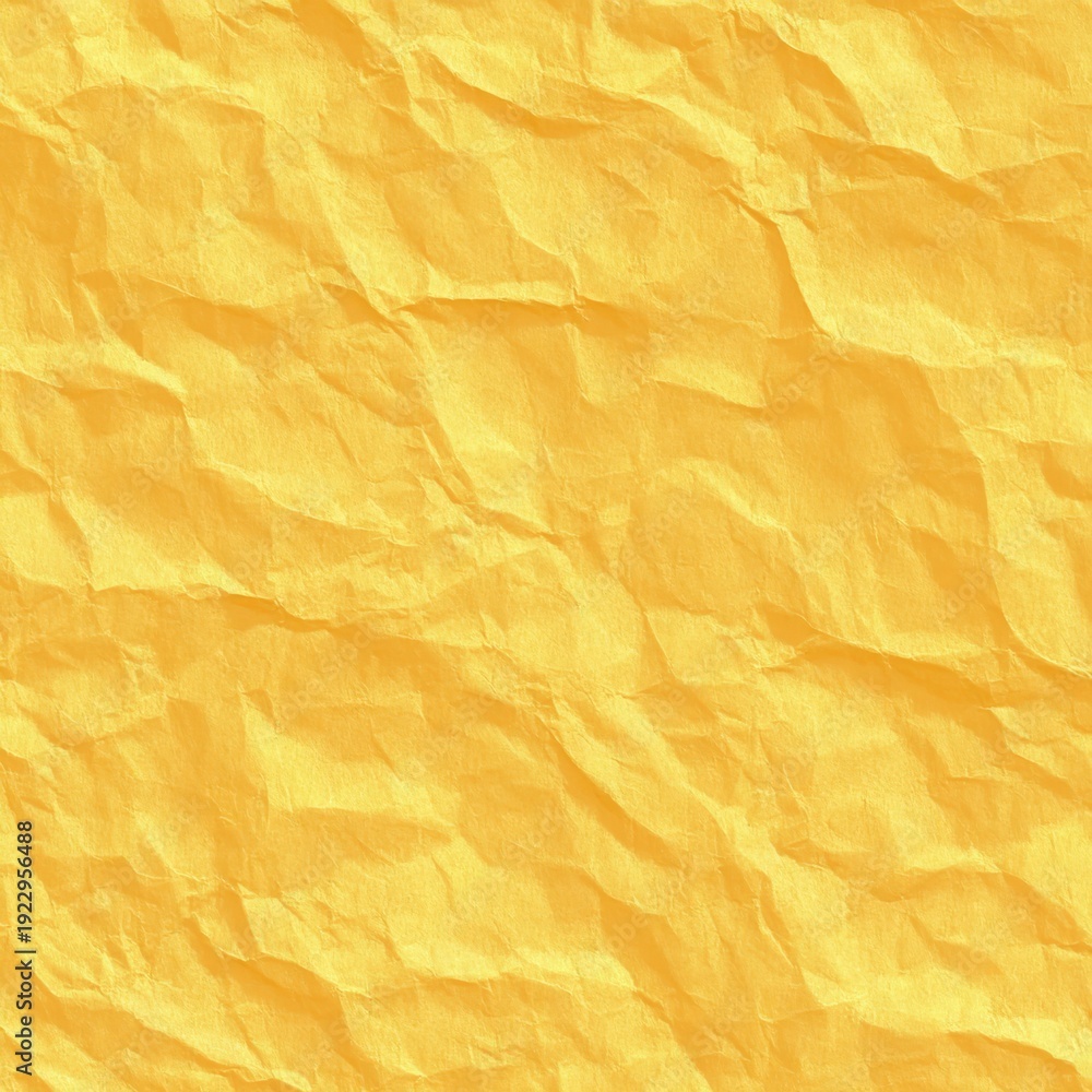 Obraz premium Wrinkled yellow paper texture with creased details