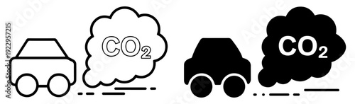 car co2 emission pollution icon
