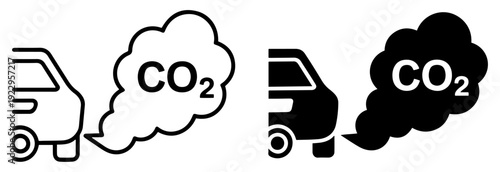 car co2 emission pollution icon