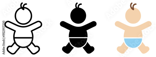 baby child toddler icon set