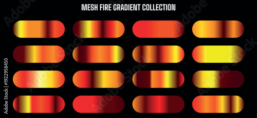 Mesh fire gradient collection, flame texture overlay, gradient mesh shapes, fire effect, for website background, banner, or poster
