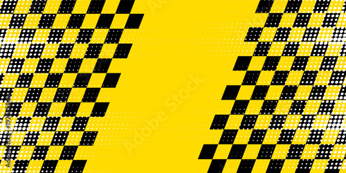 Racing background, sports race banner with dynamic grunge checkered shape ideal for sport themed events, racing posters
