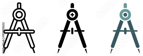 divider drafting compass icon vector