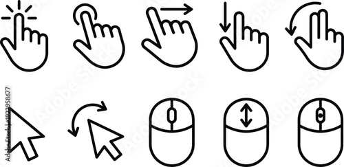 Mouse Cursor Click Hand Pointer Icon Set Vector