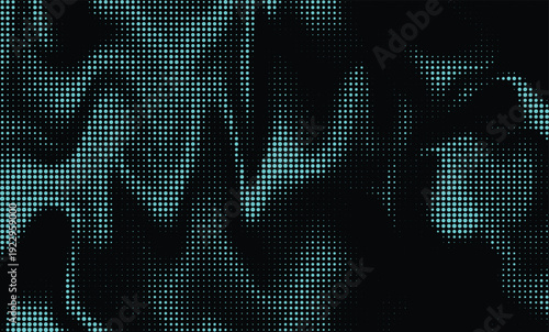 Abstract Digital Halftone Wave Futuristic Tech Background