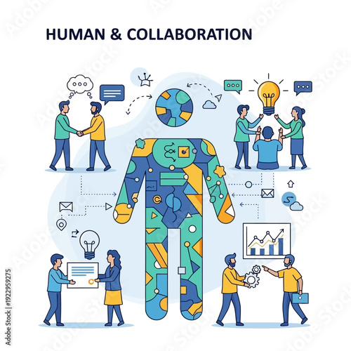 A diverse set of business people icons featuring a professional team of workers, businessmen, and women in a cartoon vector illustration style for corporate job roles