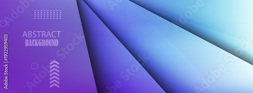 Modern Geometric Layered Vector Background with 3D Purple and Blue Abstract Shapes, Vibrant Gradient Depth Design for Tech Web Banner and Digital Header
