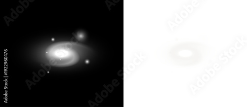 Glow sparkle white star light on silver abstract festive background with bright shining beam flare burst glitter magic rays isolated on transparent dark backdrop.